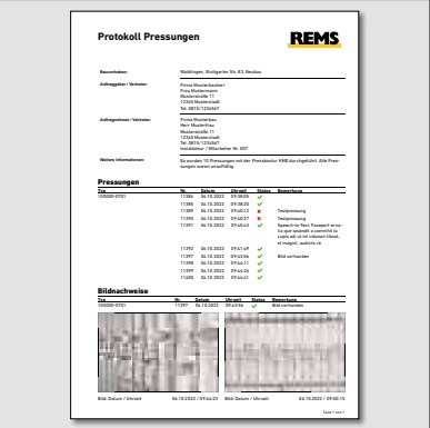 REMS Akku-Press 22V ACC Connected protokoly lisovania REMS Akku- Press 22V ACC Connected protokoly lisovania